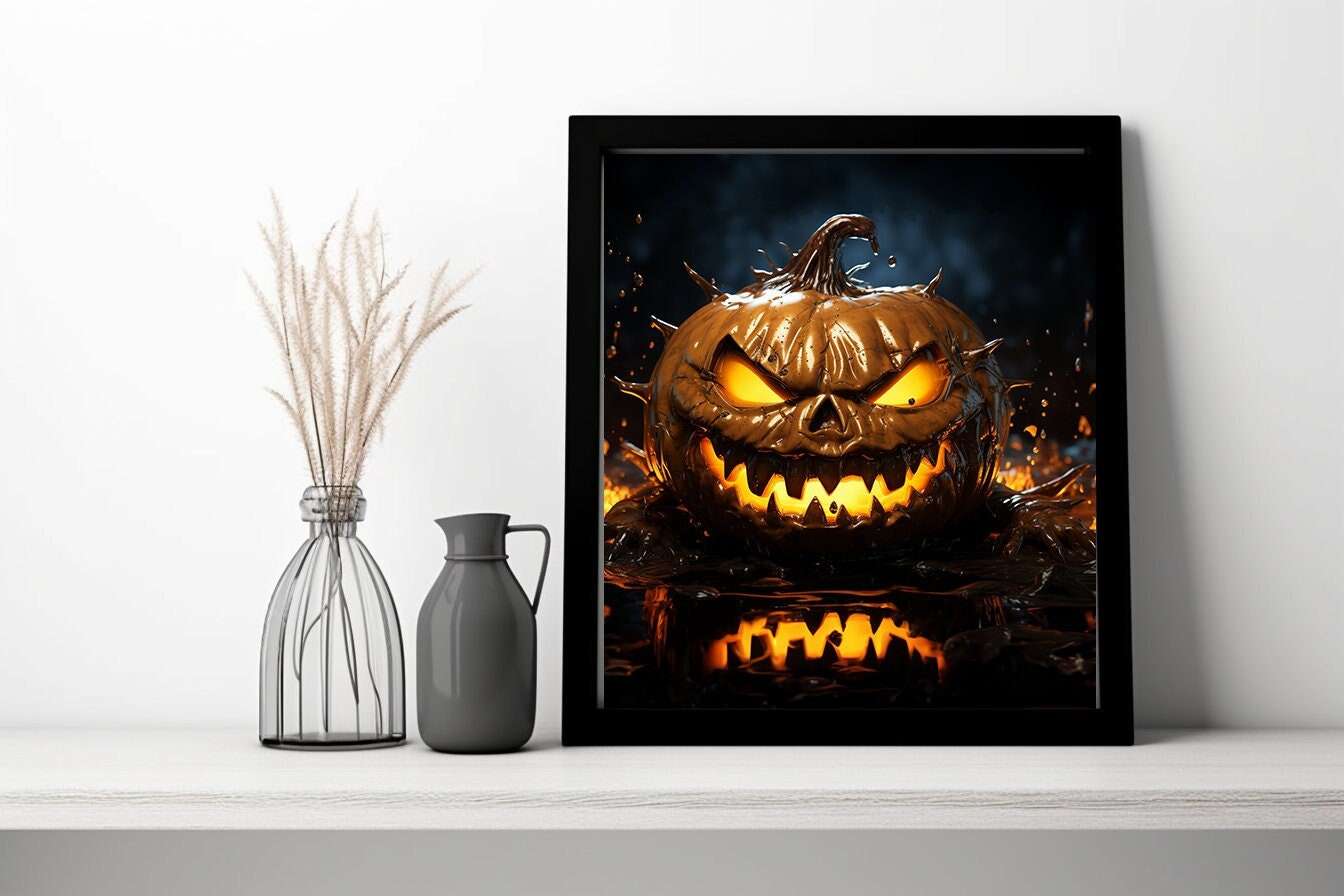 Jack O' Lantern Scary Pumpkin Art Print – Printable Wall Art